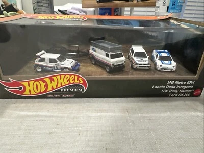 Hot Wheels Premium Diorama Rally Set MG Metro Lancia Delta HW Hauler Ford RS200 Foto 1 de 3