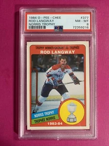🐶 1984-85 O-Pee-Chee Rod Langway #377 HOF PSA 8 - Picture 1 of 2