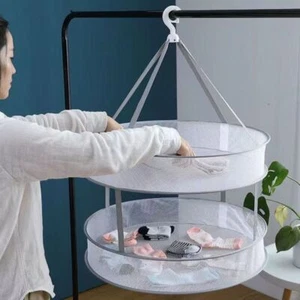 Portable Clothes Dryer Basket 1/2 Layer Socks Drying Net for Home - Picture 1 of 11