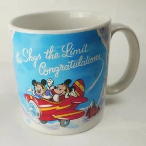 Walt Disney Vintage (1988) The Sky's the Limit Congratulations Mug Minnie Mickey - Picture 1 of 6