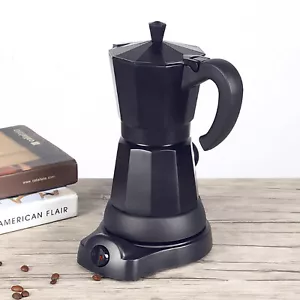 6 Tassen Espressokocher Espresso Bereiter Maschine Elektrisch Mokka Maker 300ml - Bild 1 von 12