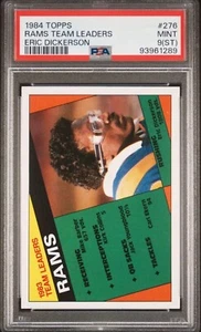 1984 TOPPS FOOTBALL ERIC DICKERSON 276 PSA 9 ST Rookie Card Rams Team Leaders RC - Picture 1 of 2