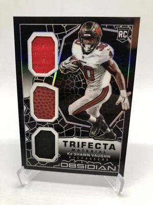 2020 PANINI OBSIDIAN TRIFECTA MATERIAL KE’SHAWN VAUGHN RC PATCH & BALL /100 BUCS - Image 1 of 4