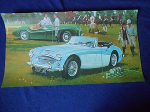 Original 70er Jahre Poster Austin Healey 3000 + Jaguar XK120 23 1/4" mal 12 3/4" - Bild 1 von 3