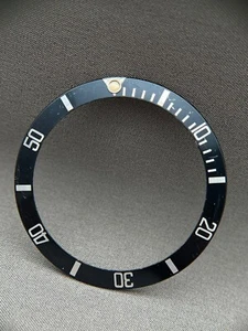 #968 ORIGINAL ROLEX FLAT FOUR 315-16800-81 SUBMARINER LÜNETTE INSERT SCHWARZ - Bild 1 von 10