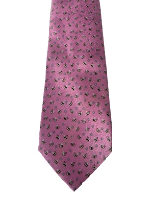 Pierre Cardin 粉色丝绸大黄蜂领带 — 第 1/4 张图片