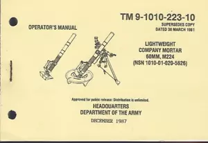 Historical book Lightweight Company Mortar 60MM, M224, Operator - Foto 1 di 1