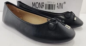 Monroe & Main womens Bow Ballat flat shoes Size 8.5W, 10M & 12M Black NEW - Picture 1 of 7