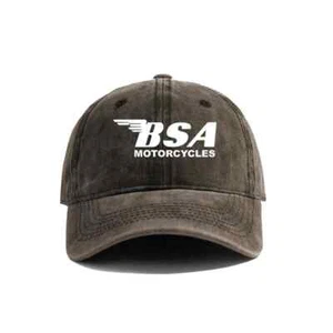 BSA MOTORCYCLE BASEBALL CAP. IN DISTRESSED DARK GREY WITH WHITE LOGO .REF BDG-4
