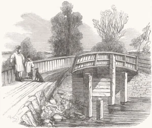 KENT. Hartlake Bridge over Medway, Hadlow, accident 1853 old antique print - Picture 1 of 1