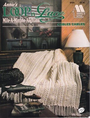 Annie's Loop N Кружевная Миля Минута Афганские КАБЕЛИ КАБЕЛИ Узор Листок 846A - Изображение 1 из 2