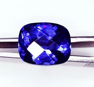Cuscino pietra preziosa sciolta tanzanite blu naturale 10 ct gemme tanzanite certificate W21 - Foto 1 di 14