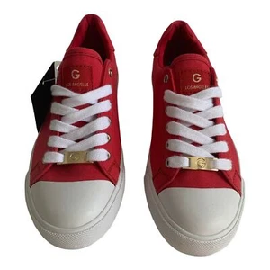 G By Guess Red Lace Up Canvas Shoes sneakers Ggoleex3-C Womens Size 5.5 Low Top - Picture 1 of 9