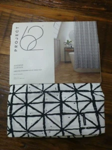 NEW Project 62 Shower Curtain Black Triangles 72 x 72 - Picture 1 of 6