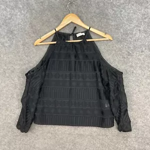 Kookai Womens Top Size 34 Black Cold Shoulder Long Sleeve 10513 - Picture 1 of 12