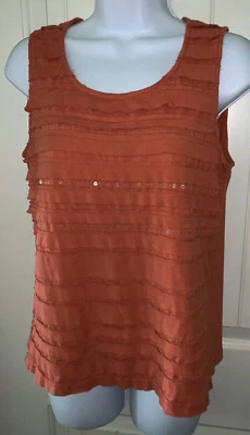 от CHICO'S намек на блестки бак солнца звезда оранжевый Майка Sz 1 (средний) $59 - Изображение 1 из 4