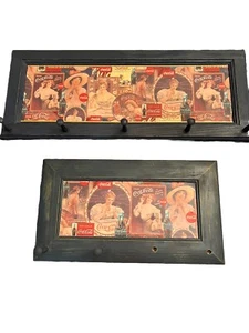 Coca-Cola Wall Hangings With Pegs Home Decor Hand Made (set Of 2) Blue - Picture 1 of 16