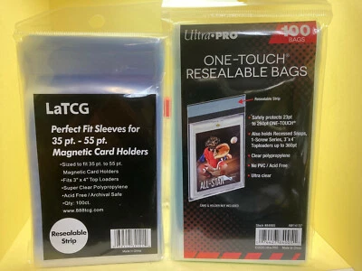 ULTRA PRO 100 Ultra.Pro One-Touch Resealable Bags(75pt to 260pt) + 100 LaTCG(35pt~55pt)