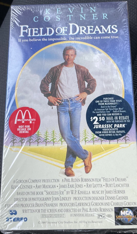 Field of Dreams VHS 1992 McDonalds Promo New Sealed Kevin Costner - Image 1 of 1