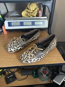 Sperry Top-Sider Bootsschuh Slipper Audrey Leopardenmuster Ponyhaar Halbschuhe, 7M - Bild 1 von 11