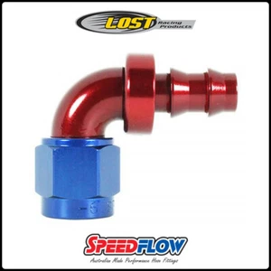 Speedflow 400 Series -6 AN 90° Hose Ends 403-06 Red/Blue - Picture 1 of 1