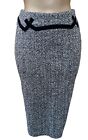 UK 8 Karen Millen Wool Velvet Tweed Flare Classic Skirt Office Work