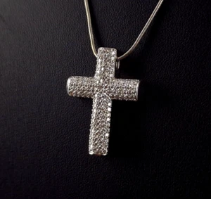 Anhänger Gold 585 Kreuz 1,5 ct Christ Wert 4000 Weißgold - massiv & zeitlos  - Bild 1 von 10