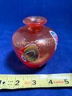 🔥🐇 ITALIAN SMALL HAND-BLOWN GLASS BOTTLE - RED W/ COLORED GLASS ACCENTS 🔥🐇