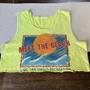 UC San Diego Neon Cutoff Cropped Beach Tank Top VTG 90s - Picture 1 of 8