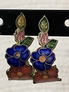 Bellissimi orecchini a cerchio cloisonné - Foto 1 di 13