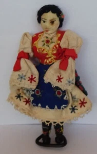 Vintage handmade doll in Czech(Moravia)women's folk costume.1950s. - Picture 1 of 3