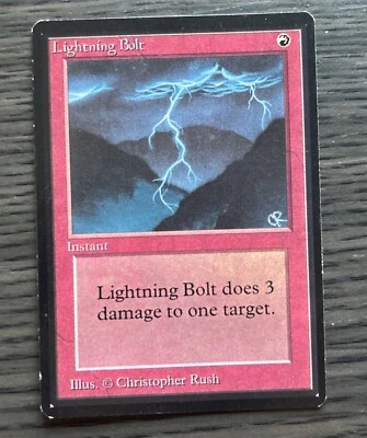 MTG Magic the Gathering Beta Lightning Bolt 1993 LP/MP - Image 1 of 2