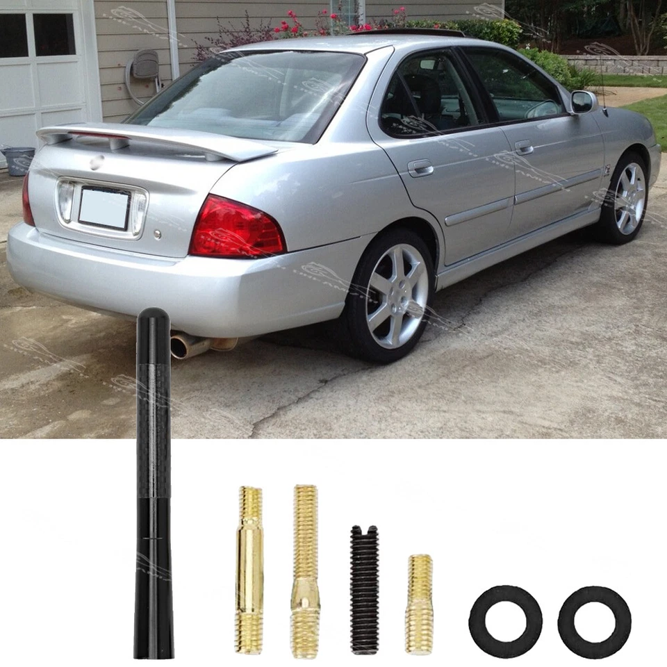For Nissan Sentra 4.7" Carbon Fiber AM/FM Radio Mast Antenna Bee Sting Aerial - Image 1 of 4