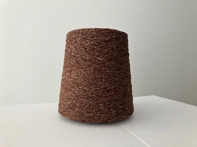 100% Silk Tsumugi Tweed Hasegawa 1/5 NM Cone 500 g  2500 m  Brown Japan - Image 1 of 4