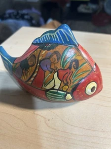 Mexikanische Keramik Großmaul Fisch Terrakotta - Bild 1 von 8