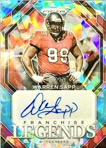 2023 Panini Franchise Legends Signatures Blue Ice Prizm 09/99 Warren Sapp - Picture 1 of 3
