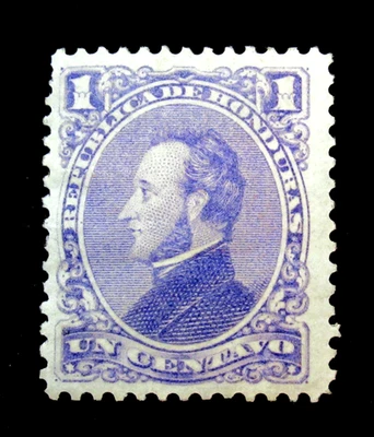 Гондурасские марки Скотт 30 президент Морасан 1 сентаво 1878 как новые MLH - Изображение 1 из 2