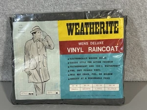 Vintage NOS Weatherite Mens Vinyl Raincoat Trenchcoat SZ Medium READ DESCRIPTION - Picture 1 of 5