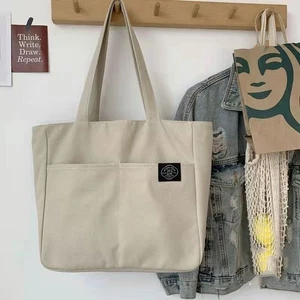 Capacity Grocery Handbags Women Shoulder Bags Student Bags Tote Bag Canvas Bag - Picture 1 of 11