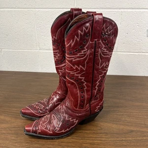 Dan Post Sidewinder Red Leather Western Boots Snip Toe DP 3455 Women’s US 7 M - Picture 1 of 10