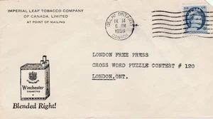 Canada DELHI ON Wilding Imperial Tobacco Winchester Cigarettes Illustrated 1956 - Bild 1 von 1