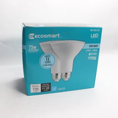 (2-Pk) EcoSmart PAR30 Dimmable Flood Energy Star LED Light Bulb - Image 1 of 4