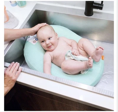 Bañera inflable Boon Puff Baby Bañista con cubierta de microfibra NUEVA Foto 1 de 4