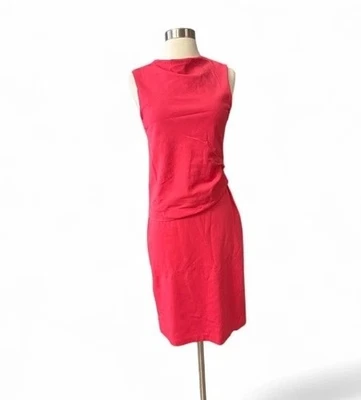 Vestido Giorgio Armani Elástico Rosa Coral Italia Talla 40/8 US Vaina Hasta la Rodilla Foto 1 de 4