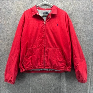 Vintage Ralph Lauren Jacket Mens Large Red Harrington Windbreaker Lined 90s - Foto 1 di 10