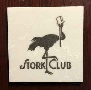 Sottobicchiere in marmo Stork Club anni 50 Stork Club Manhattan New York - Foto 1 di 1