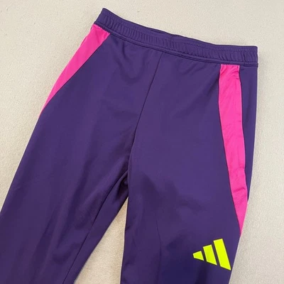 Adidas Women's Purple Pink Neon Yellow Soccer Football Training Pants Size S - Image 1 of 4
