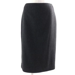 HERMES Lana Cachemira Margiela Espalda Cremallera Falda Apretada Gris Oscuro 36 Hecho en Francia G - Imagen 1 de 9