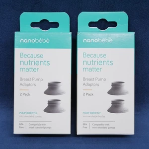 2x Nanobebe Because Nutrition Matter Breast Pump Adaptors 2 Pack Pump Directly - Picture 1 of 5