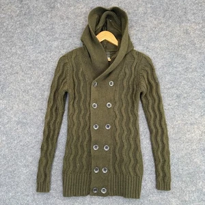 Diesel Alpaca Wool Blend Cable Knit Hoodie Cardigan Sweater Womens XS Chunky - Picture 1 of 16
